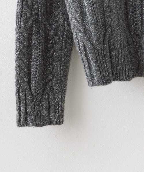 ADAWAS(アダワズ)の「ADAWAS/アダワス METALLIC AIRY KNIT TOP タートルネックニット ケーブルニット(ニット/セーター・レディース・シルバー・FREE)」の6枚目の写真