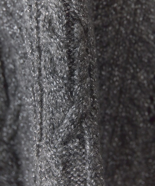 ADAWAS(アダワズ)の「ADAWAS/アダワス METALLIC AIRY KNIT TOP タートルネックニット ケーブルニット(ニット/セーター・レディース・シルバー・FREE)」の7枚目の写真