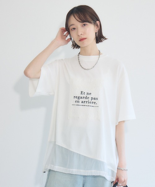 セール】33℃ レースパッチドライタッチプルオーバー（Tシャツ