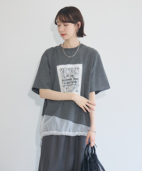 ビーチバレーTシャツ　Lサイズ セール】33℃ レースパッチドライタッチプルオーバー（Tシャツ