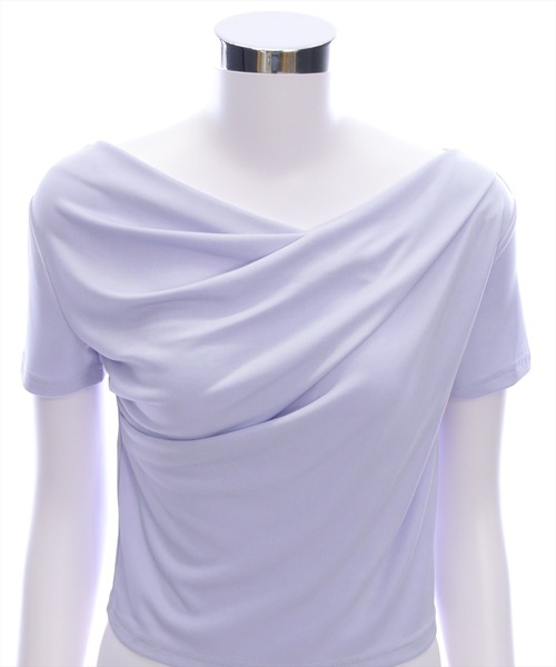 clear（クリア）の「ドレープデザイン半袖カットソートップス[オフィスカジュアル 着回し抜群 大人 カジュアル]（Tシャツ/カットソー・レディース・チャコールグレー/オフホワイト/ブラック/ブルーグレー/グレー系その他/ピンク/ミント/モカ/カーキ/グレイッシュベージュ・F）」の22枚目の写真