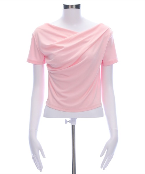 clear（クリア）の「ドレープデザイン半袖カットソートップス[オフィスカジュアル 着回し抜群 大人 カジュアル]（Tシャツ/カットソー・レディース・チャコールグレー/オフホワイト/ブラック/ブルーグレー/グレー系その他/ピンク/ミント/モカ/カーキ/グレイッシュベージュ・F）」の13枚目の写真