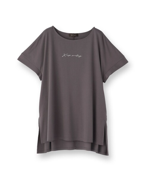 Reflect(リフレクト)の「【E‐QUALITY】チュニック丈ロゴTシャツ(Tシャツ/カットソー・レディース・ブラック/オフホワイト/グレー・00)」の15枚目の写真
