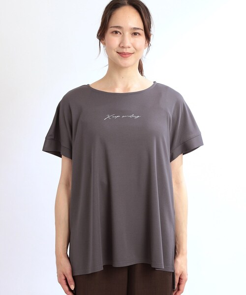 Reflect(リフレクト)の「【E‐QUALITY】チュニック丈ロゴTシャツ(Tシャツ/カットソー・レディース・ブラック/オフホワイト/グレー・00)」の16枚目の写真