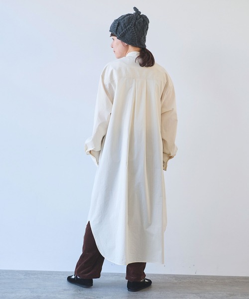 yuni（ユニ　）の「●コットンシルクストライプ moe sleeves シャツワンピース（シャツワンピース・レディース・アイボリー・FREE）」の19枚目の写真