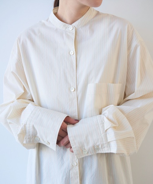 yuni（ユニ　）の「●コットンシルクストライプ moe sleeves シャツワンピース（シャツワンピース・レディース・アイボリー・FREE）」の17枚目の写真