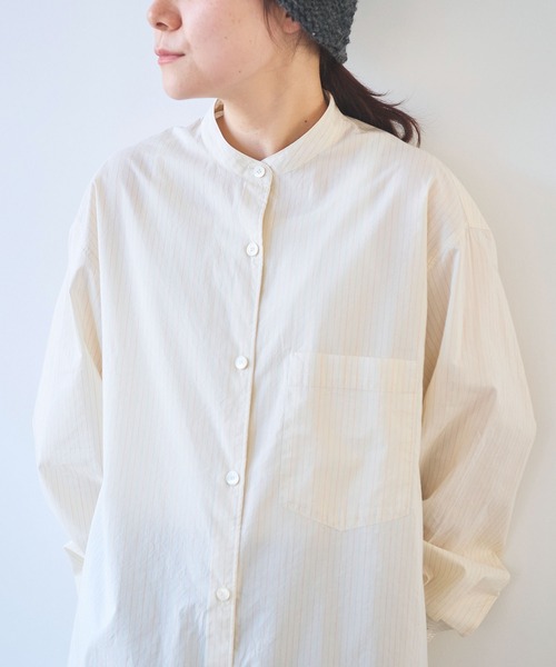 yuni（ユニ　）の「●コットンシルクストライプ moe sleeves シャツワンピース（シャツワンピース・レディース・アイボリー・FREE）」の18枚目の写真