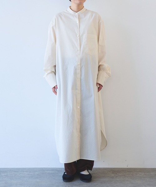 yuni（ユニ　）の「●コットンシルクストライプ moe sleeves シャツワンピース（シャツワンピース・レディース・アイボリー・FREE）」の16枚目の写真