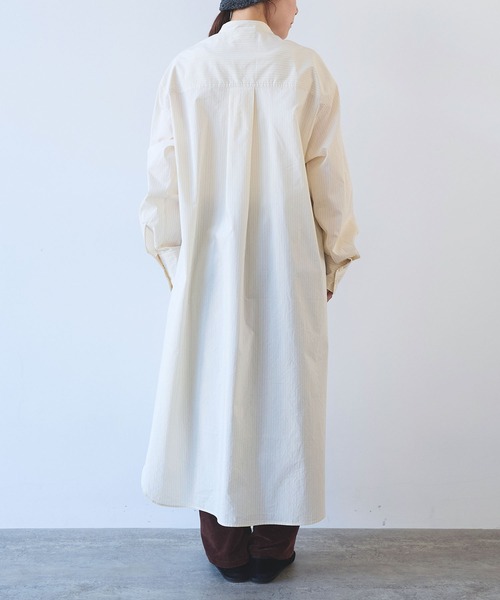 yuni（ユニ　）の「●コットンシルクストライプ moe sleeves シャツワンピース（シャツワンピース・レディース・アイボリー・FREE）」の14枚目の写真