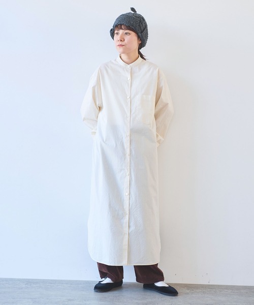 yuni（ユニ　）の「●コットンシルクストライプ moe sleeves シャツワンピース（シャツワンピース・レディース・アイボリー・FREE）」の21枚目の写真