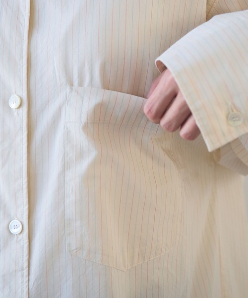 yuni（ユニ　）の「●コットンシルクストライプ moe sleeves シャツワンピース（シャツワンピース・レディース・アイボリー・FREE）」の7枚目の写真