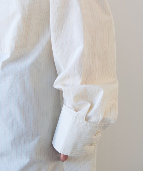 yuni（ユニ　）の「●コットンシルクストライプ moe sleeves シャツワンピース（シャツワンピース・レディース・アイボリー・FREE）」の6枚目の写真