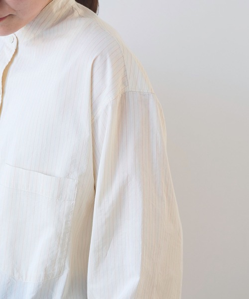 yuni（ユニ　）の「●コットンシルクストライプ moe sleeves シャツワンピース（シャツワンピース・レディース・アイボリー・FREE）」の9枚目の写真