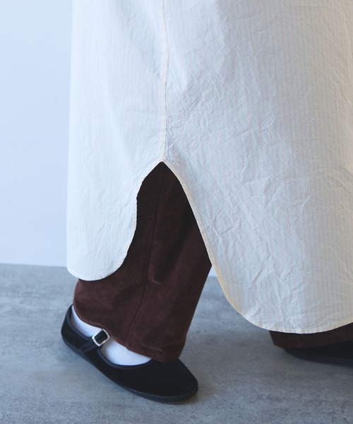 yuni（ユニ　）の「●コットンシルクストライプ moe sleeves シャツワンピース（シャツワンピース・レディース・アイボリー・FREE）」の3枚目の写真