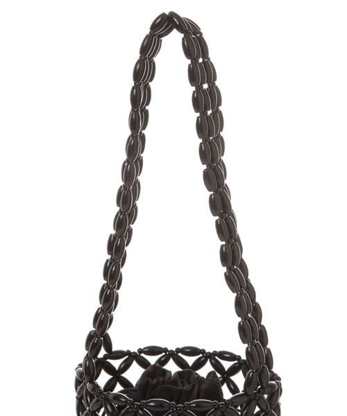 LEPSIM(レプシィム)の「ウッドビーズバッグ 494489(ハンドバッグ・レディース・ブラック/オフホワイト・ONE SIZE)」の4枚目の写真