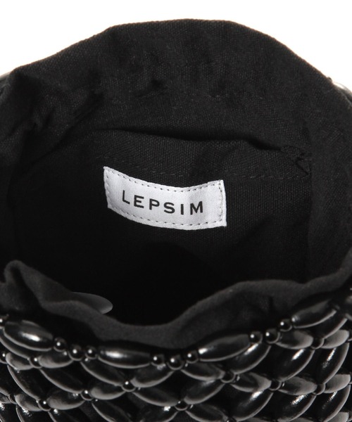 LEPSIM(レプシィム)の「ウッドビーズバッグ 494489(ハンドバッグ・レディース・ブラック/オフホワイト・ONE SIZE)」の18枚目の写真