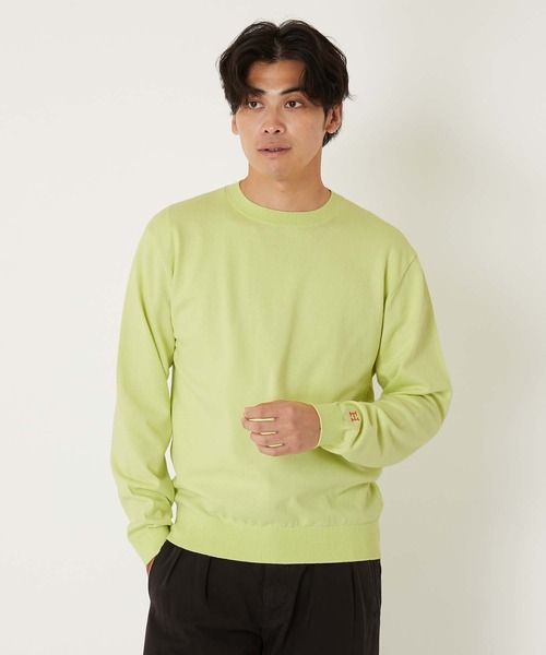 美品　ハリウッドランチマーケット　コットンウォッシャブルクルーネックセーター リフルコットン ウォッシャブル クルーネックセーター（ニット