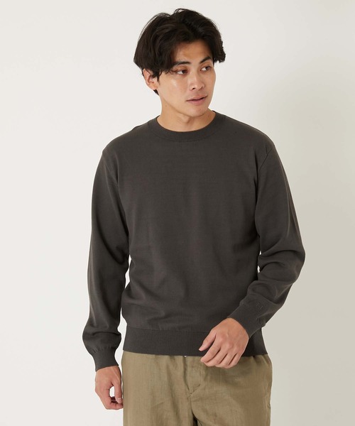 美品　ハリウッドランチマーケット　コットンウォッシャブルクルーネックセーター リフルコットン ウォッシャブル クルーネックセーター（ニット