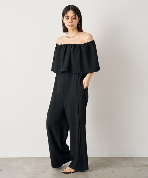 LOUNGEDRESS ブラック オールインワン オフショルオールインワン（つなぎ/オールインワン