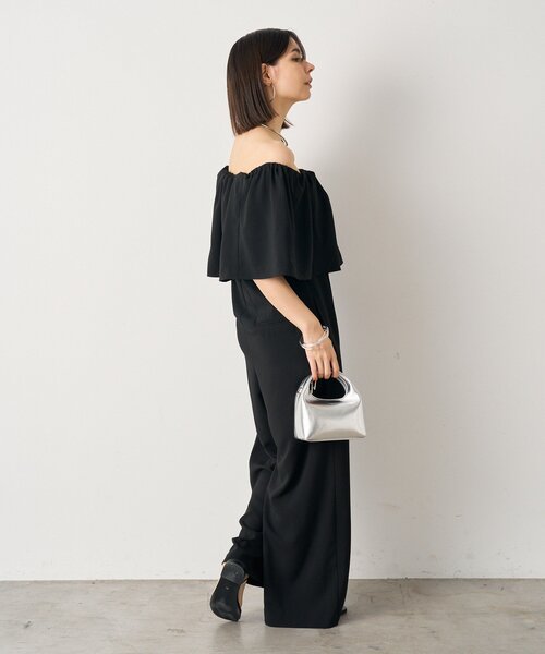 タイムセールLoungedress オフショルオールインワン　美品 オフショルオールインワン（つなぎ/オールインワン