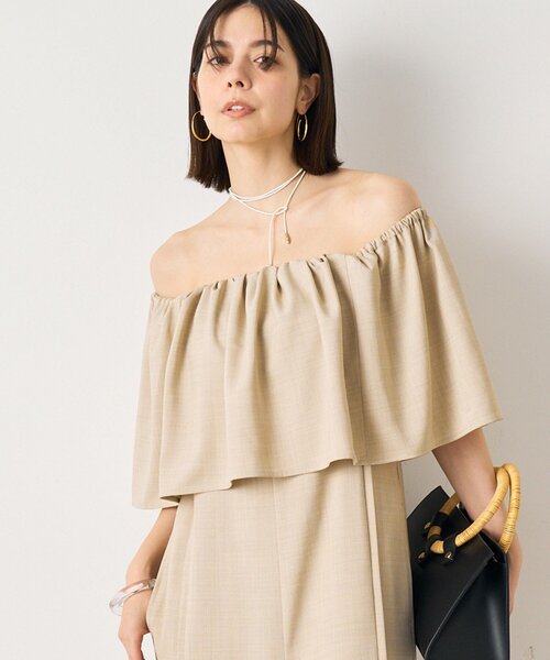 LOUNGEDRESS（ラウンジドレス）の「オフショルオールインワン（つなぎ/オールインワン・レディース・ベージュ/ブラック・FREE）」の17枚目の写真