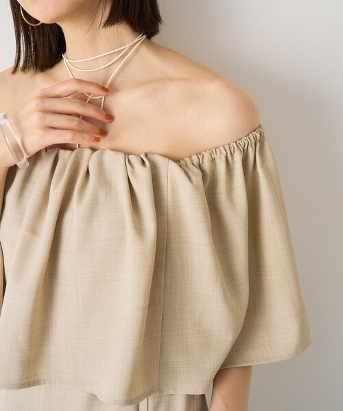 タイムセールLoungedress オフショルオールインワン　美品 オフショルオールインワン（つなぎ/オールインワン