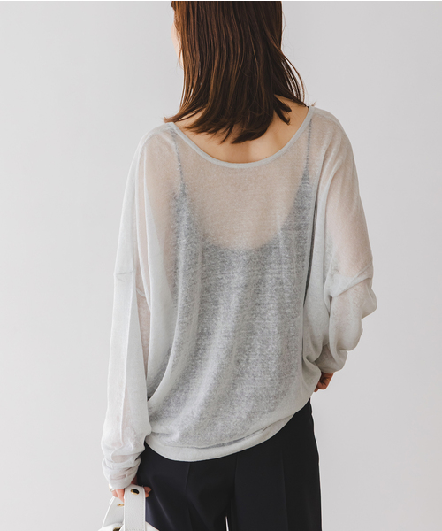 NOBLE 洗える 2way ヘンリーネックシアープルオーバー グレーB セール】【洗える】2wayヘンリーネックシアープルオーバー