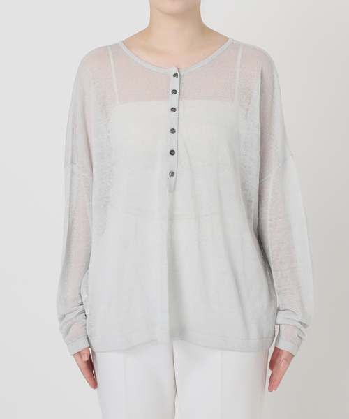 セール】【洗える】2wayヘンリーネックシアープルオーバー