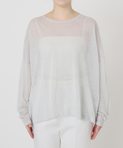 NOBLE 洗える 2way ヘンリーネックシアープルオーバー グレーB NOBLE｜【洗える】2wayヘンリーネックシアープルオーバー