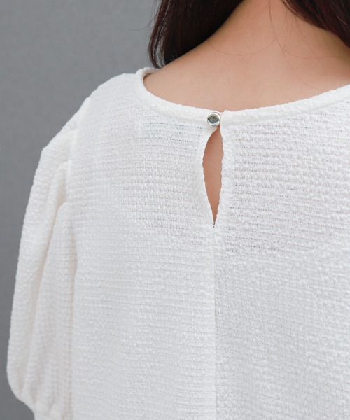 libelle more（リベル モア）の「〈洗える〉ふくれジャガードボリューム袖トップス（Tシャツ/カットソー・レディース・ライトグリーン/アイボリー/ブラック・M）」の13枚目の写真