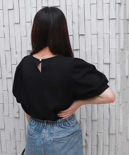 libelle more（リベル モア）の「〈洗える〉ふくれジャガードボリューム袖トップス（Tシャツ/カットソー・レディース・ライトグリーン/アイボリー/ブラック・M）」の20枚目の写真