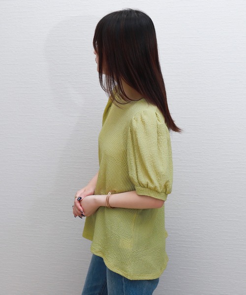 libelle more（リベル モア）の「〈洗える〉ふくれジャガードボリューム袖トップス（Tシャツ/カットソー・レディース・ライトグリーン/アイボリー/ブラック・M）」の22枚目の写真