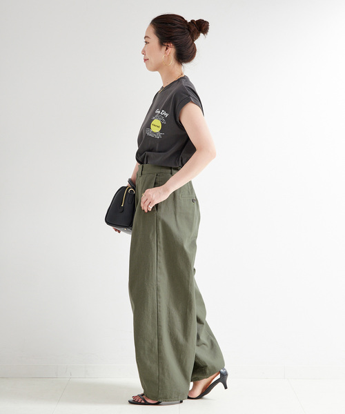 B.C STOCK(ベーセーストック)の「ウォッシャブル / ヘビードリルタックバギーチノ(チノパンツ・レディース・カーキ/ベージュ・SMALL/MEDIUM)」の9枚目の写真