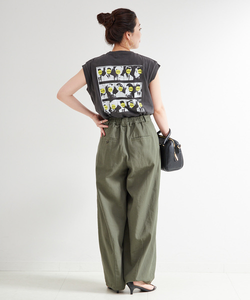 B.C STOCK(ベーセーストック)の「ウォッシャブル / ヘビードリルタックバギーチノ(チノパンツ・レディース・カーキ/ベージュ・SMALL/MEDIUM)」の10枚目の写真