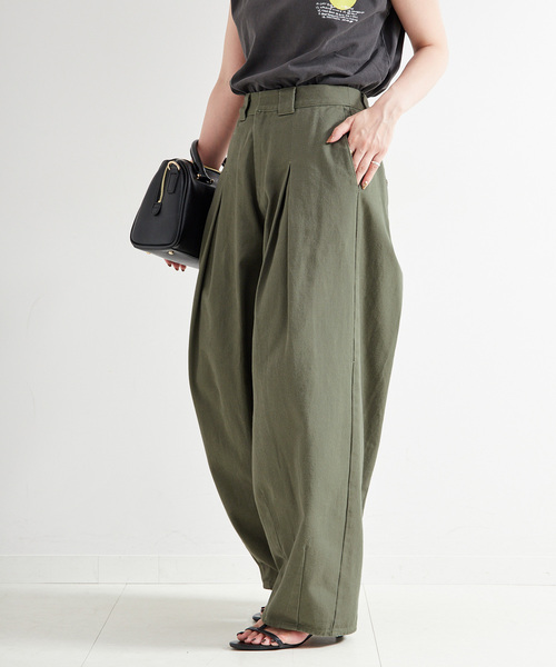 B.C STOCK(ベーセーストック)の「ウォッシャブル / ヘビードリルタックバギーチノ(チノパンツ・レディース・カーキ/ベージュ・SMALL/MEDIUM)」の12枚目の写真