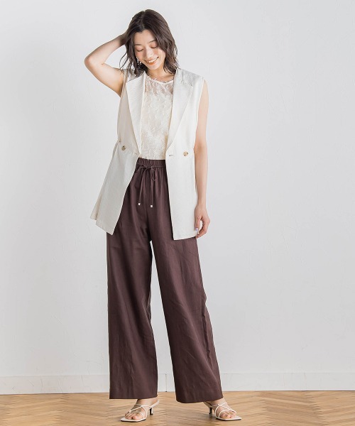 Droite lautreamont(ドロワットロートレアモン)の「リボンカットジャガードブラウス≪手洗い可能≫(シャツ/ブラウス・レディース・オフホワイト/ブルー/ブラック・M)」の13枚目の写真