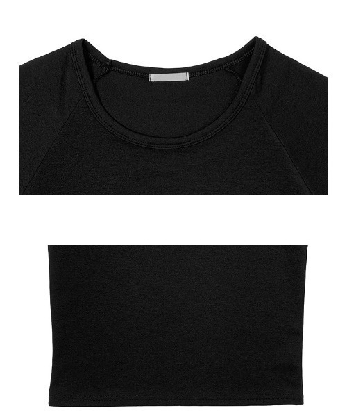 anyonemore(エニワンモア)の「ベーシッククロップドラグラン半袖Tシャツ(Tシャツ/カットソー・レディース・アイボリー/ブラック/ピンク/グレー・FREE)」の19枚目の写真