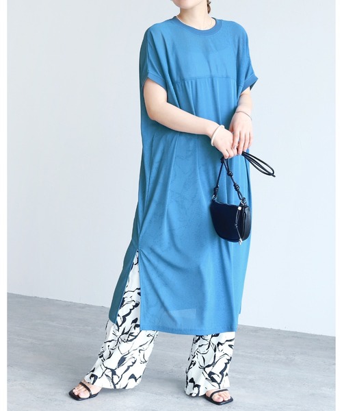 reca（レカ）の「【ZOZOTOWN限定】ヨーク切替フレンチスリーブワンピース（ワンピース・レディース・グレー/チャコールグレー/ブラック/ライム/グリーン/ブルー・FREE）」の6枚目の写真