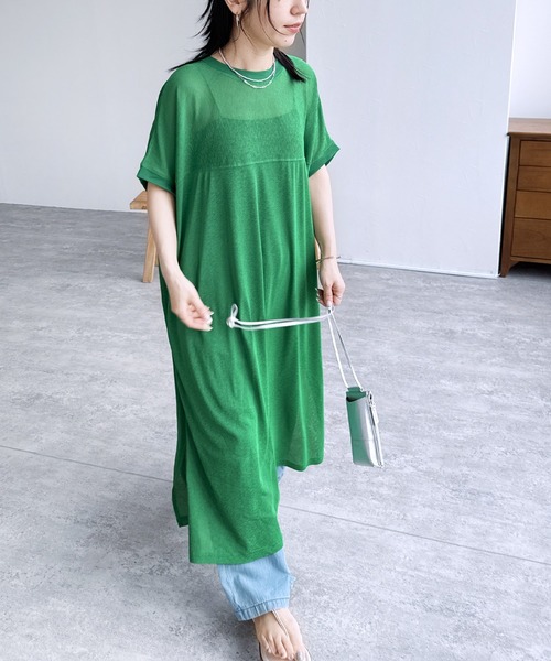 reca(レカ)の「【ZOZOTOWN限定】ヨーク切替フレンチスリーブワンピース(ワンピース・レディース・グレー/チャコールグレー/ブラック/ライム/グリーン/ブルー・FREE)」の10枚目の写真