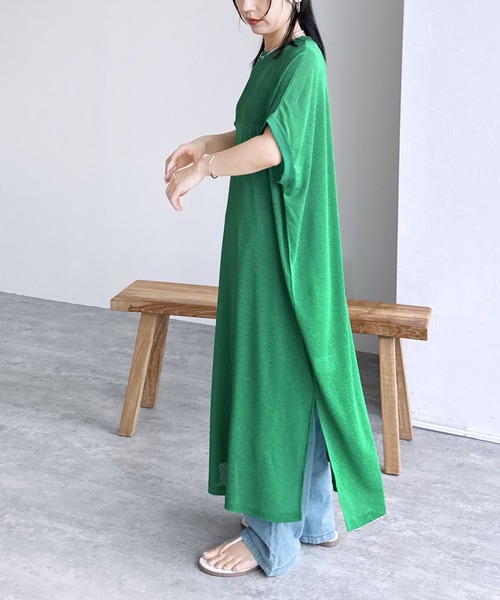 reca(レカ)の「【ZOZOTOWN限定】ヨーク切替フレンチスリーブワンピース(ワンピース・レディース・グレー/チャコールグレー/ブラック/ライム/グリーン/ブルー・FREE)」の11枚目の写真
