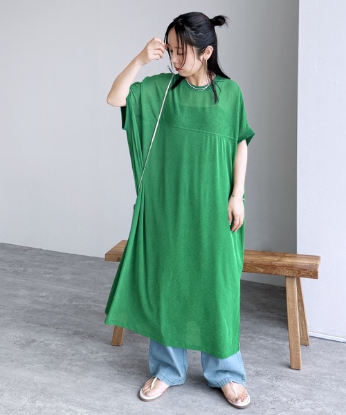 reca(レカ)の「【ZOZOTOWN限定】ヨーク切替フレンチスリーブワンピース(ワンピース・レディース・グレー/チャコールグレー/ブラック/ライム/グリーン/ブルー・FREE)」の12枚目の写真