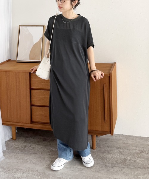 reca（レカ）の「【ZOZOTOWN限定】ヨーク切替フレンチスリーブワンピース（ワンピース・レディース・グレー/チャコールグレー/ブラック/ライム/グリーン/ブルー・FREE）」の21枚目の写真
