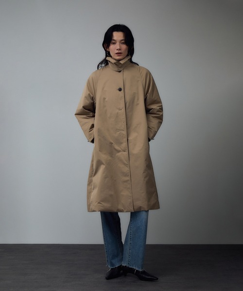 【美品】アダムエロペ　ラクーンファー　ダウン　モッズコート　ベージュ　M FURLO DOWNバルマカンコート / ファーロダウン（ダウン