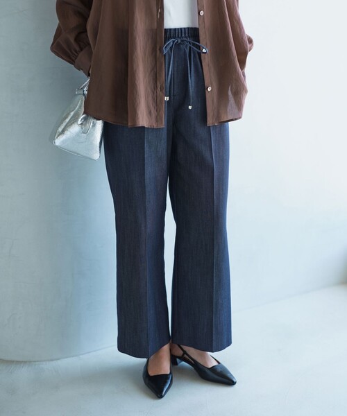 結論シリーズ】ニーハイフレアパンツ デニム［size SHORT/TALL