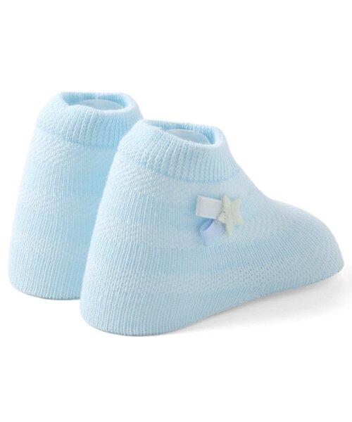 Ampersand（アンパサンド）の「ベビーながれぼしソックス（ベビーシューズ/ベビーソックス・キッズ・ライトグレー/サックスブルー・9/12）」の4枚目の写真