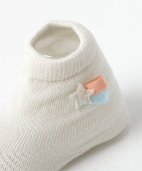 Ampersand（アンパサンド）の「ベビーながれぼしソックス（ベビーシューズ/ベビーソックス・キッズ・ライトグレー/サックスブルー・9/12）」の5枚目の写真