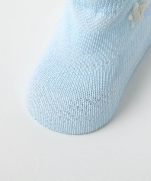 Ampersand（アンパサンド）の「ベビーながれぼしソックス（ベビーシューズ/ベビーソックス・キッズ・ライトグレー/サックスブルー・9/12）」の7枚目の写真