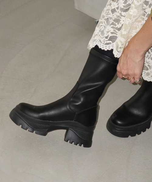 【じょん】厚底ブーツ 厚底スニーカーソールショートブーツ[zr1292] | レディース
