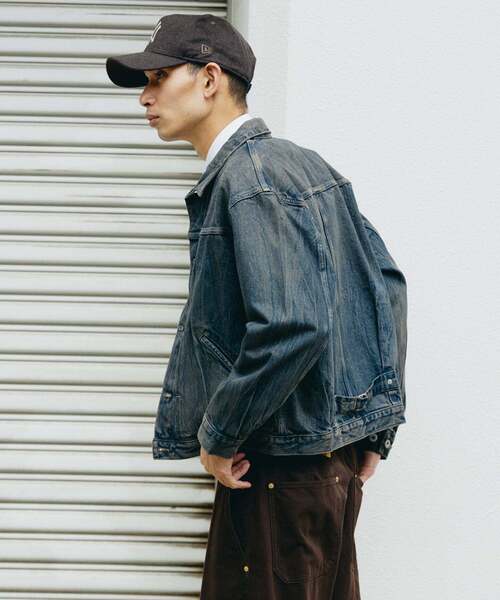JOURNAL STANDARD（ジャーナルスタンダード）の「デニム トラッカーLOT206T（デニムジャケット・メンズ・ネイビー/クリアブルー/ブラックミックス/コバルトブルー・SMALL/MEDIUM/LARGE）」の12枚目の写真