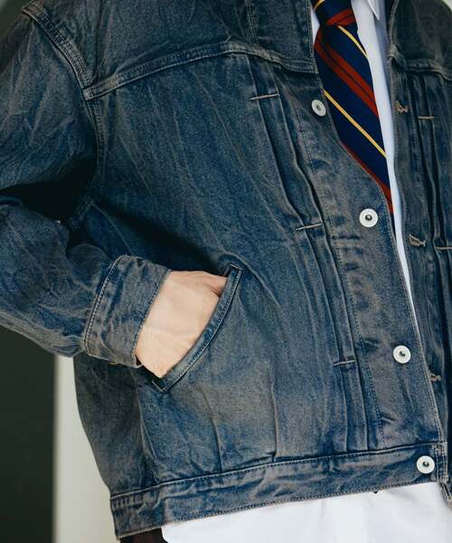 JOURNAL STANDARD（ジャーナルスタンダード）の「デニム トラッカーLOT206T（デニムジャケット・メンズ・ネイビー/クリアブルー/ブラックミックス/コバルトブルー・SMALL/MEDIUM/LARGE）」の15枚目の写真